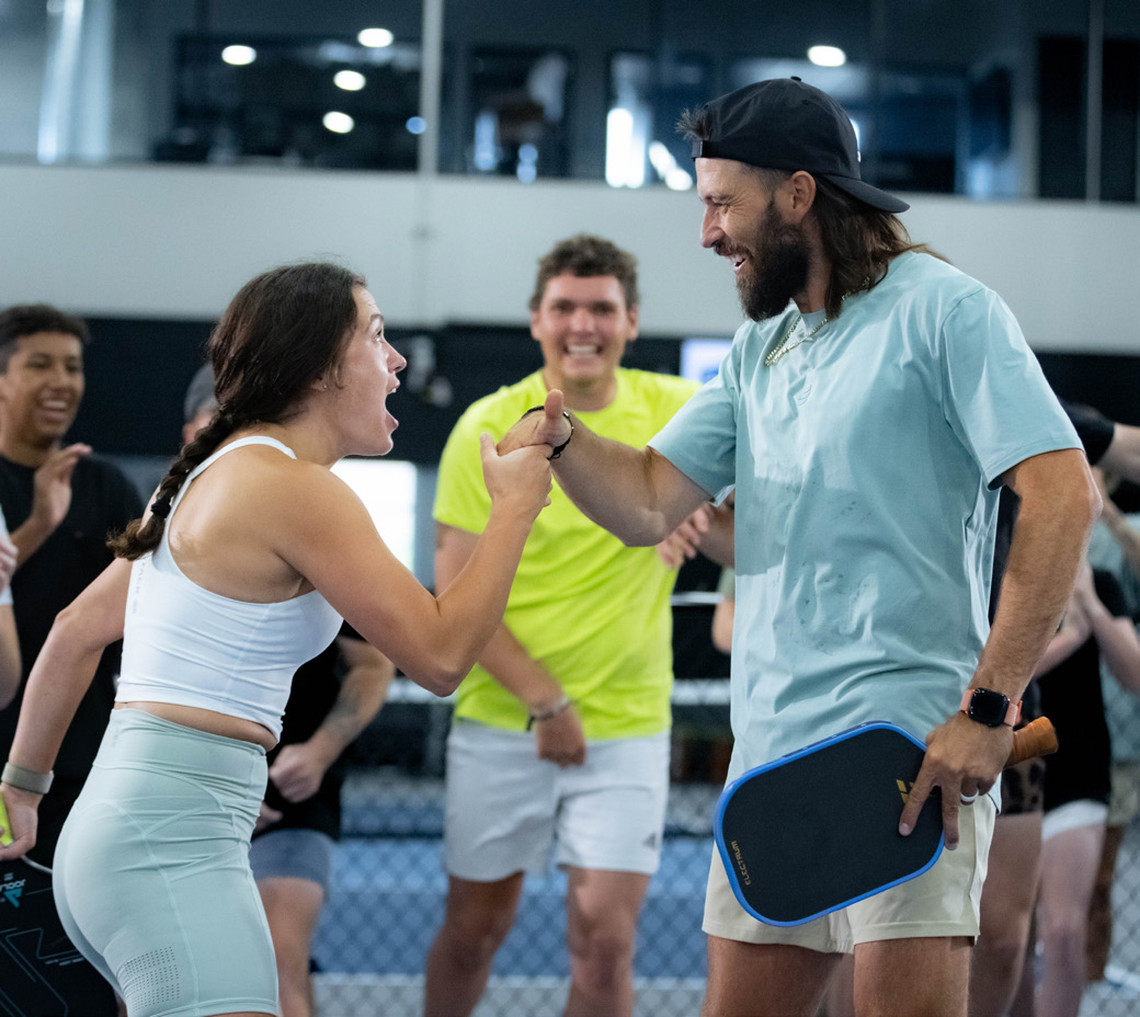 The Picklr players connecting after a match inside a club